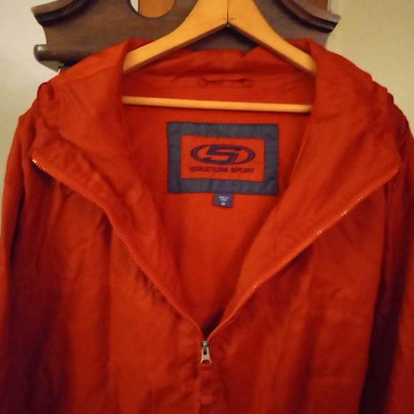 Structure Men's Full Zip Windbreaker/ Rain Wind Jacket Mesh Lined Hood Size M - Picture 3 of 6